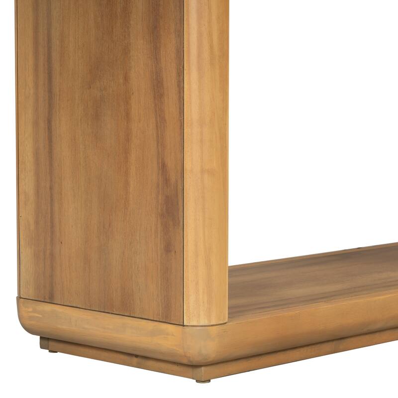 59.8" U-Base Console Table with Acacia Veneer Finish