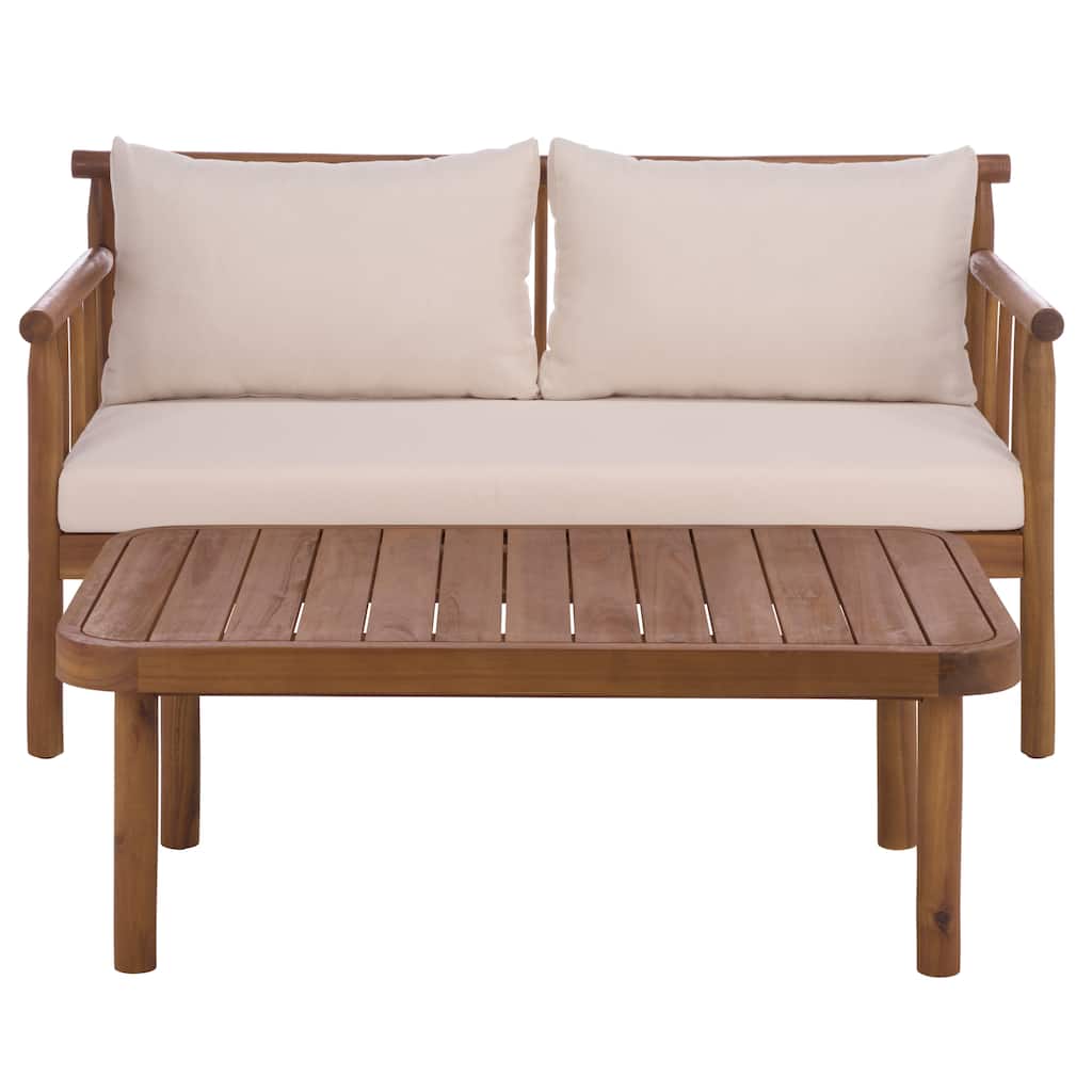 SAFAVIEH Outdoor Living Cardori Bench and Table - 54"W x 27"D x 29"H