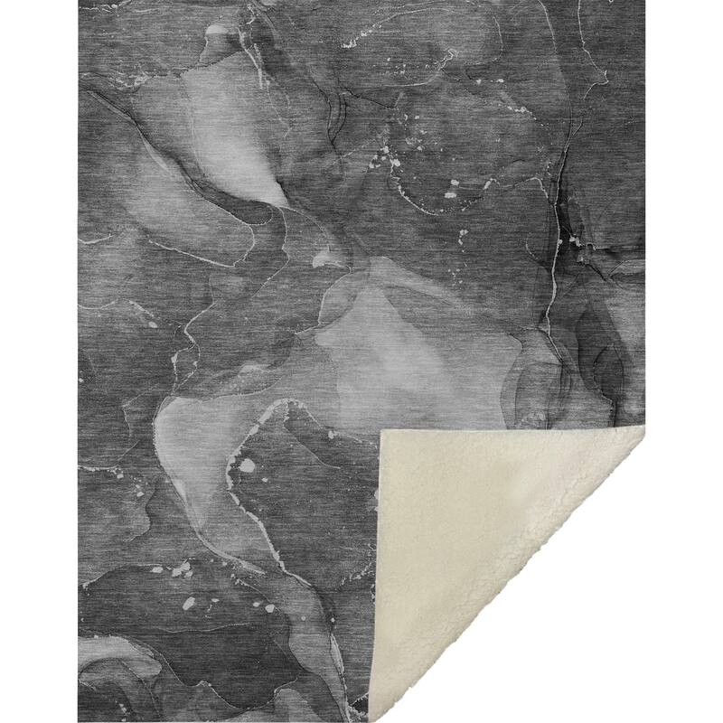 Premium Machine Washable Abstract Contemporary Sherpa Throw Blanket