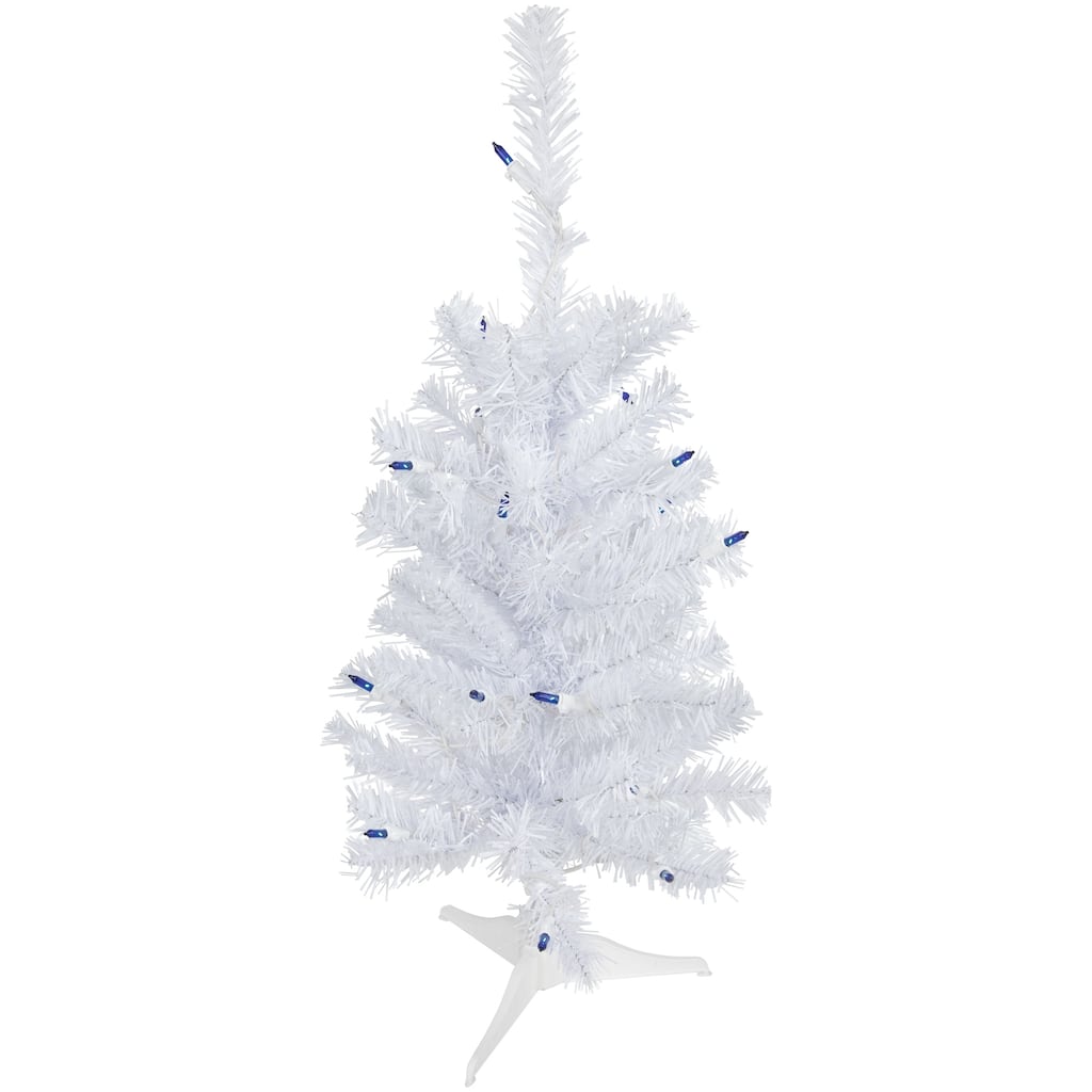 2' Pre-Lit Woodbury White Pine Slim Artificial Christmas Tree