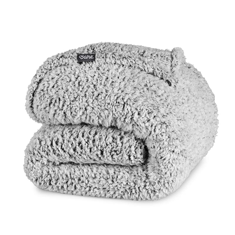 Faux Shearling Blanket - King - Gray - Tipped