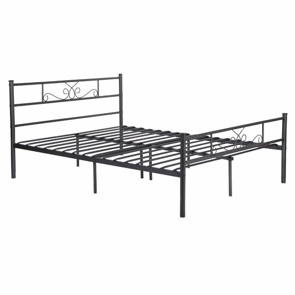 Cheerwing metal bed frame mattress deals foundation with headboard and footboard