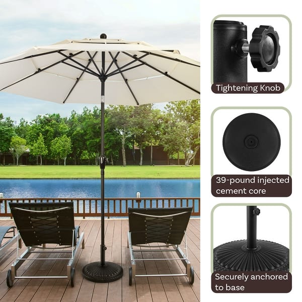 autlaycil patio umbrella Autlaycil 10ft Offset Hanging Market Patio Umbrella with Base