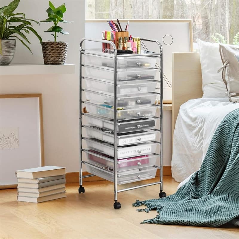 10-Drawer Organizer Cart - 15"D x 13"W x 34"H