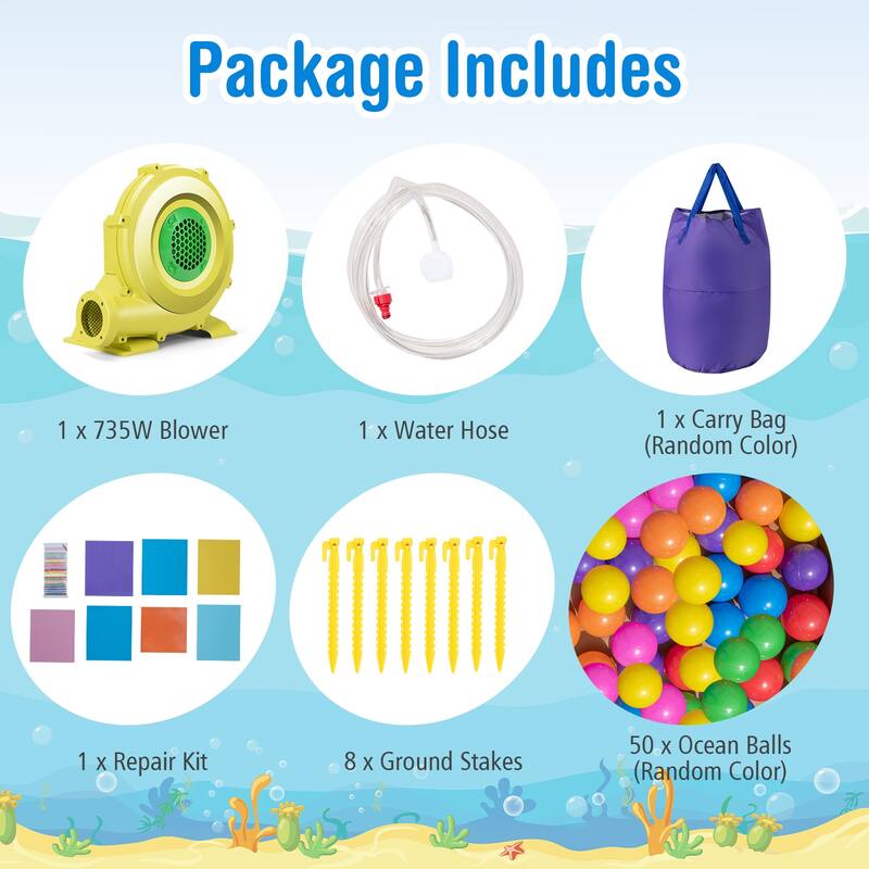 Costway Inflatable Water Slide with Slide Splash Pool (Without - as pic shows