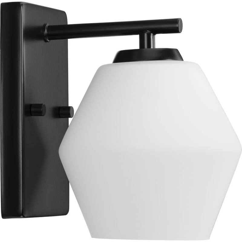 Copeland Collection One-Light Matte Black Mid-Century Modern Vanity Light - 6 in x 7 in x 8 in