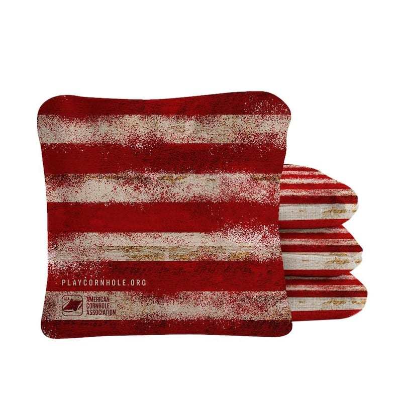 Vintage American Flag Red Dual Sided Cornhole Bags