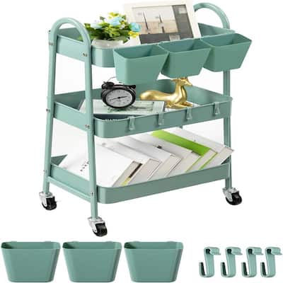 3-Tier Rolling Cart - 12.3"D x 16.1"W x 31.1"H