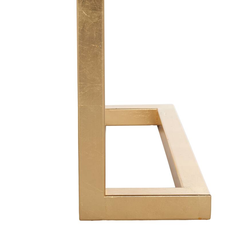 SAFAVIEH Couture Quyen Gold Leaf Black Lacquer 2-Drawer Storage Desk