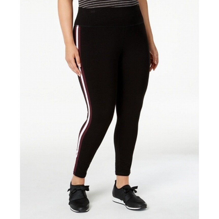 red and white striped leggings women's