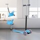 preview thumbnail 8 of 6, 3-in-1 Kids Push Rider, Scooter, and Sliding Walker with Adjustable Handlebar and Storage Seat for Boys and Girls - Blue