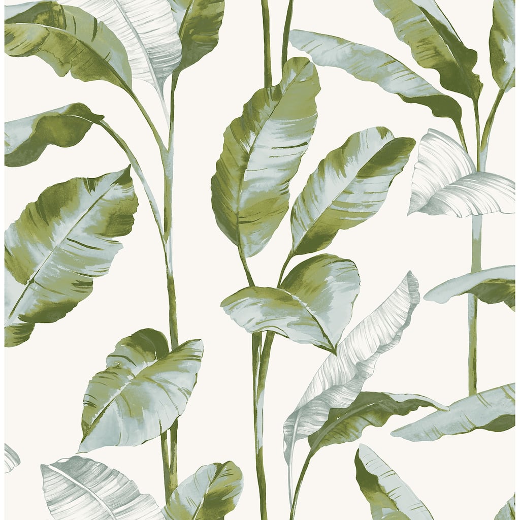 NuWallpaper Banana Leaf Green Peel and Stick Wallpaper