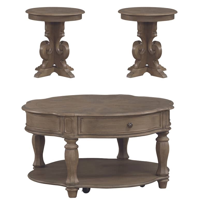 Magnolia Manor Weathered Bisque Optional 3 Piece Cocktail Table Set