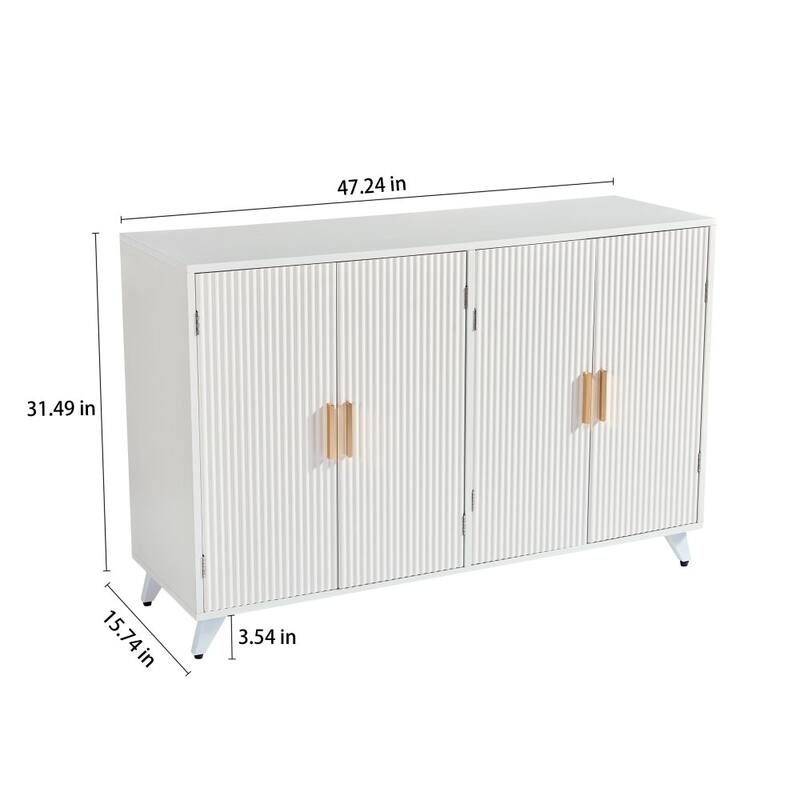Sideboard Buffet Cabinet with 4 Doors and Removable Shelves