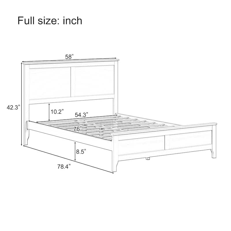 Modern Solid Wood Platform Bed with Tapered Legs and Sturdy Slats Support by Harper&Bright Designs