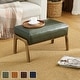 preview thumbnail 11 of 50, Glitzhome 24.5"W Leatherette Accent Stool With Walnut Rubberwood Legs