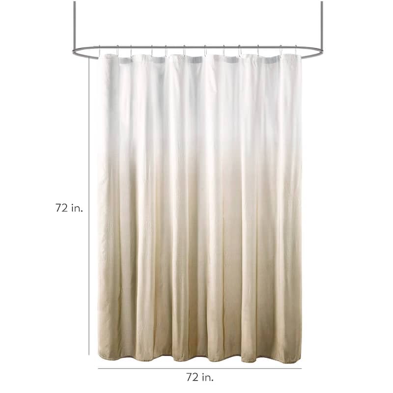 Madison Park Loire Ombre Printed Seersucker Shower Curtain