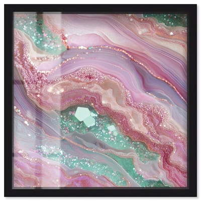 Pink and Mint Crystal II Shadowbox by Art Remedy
