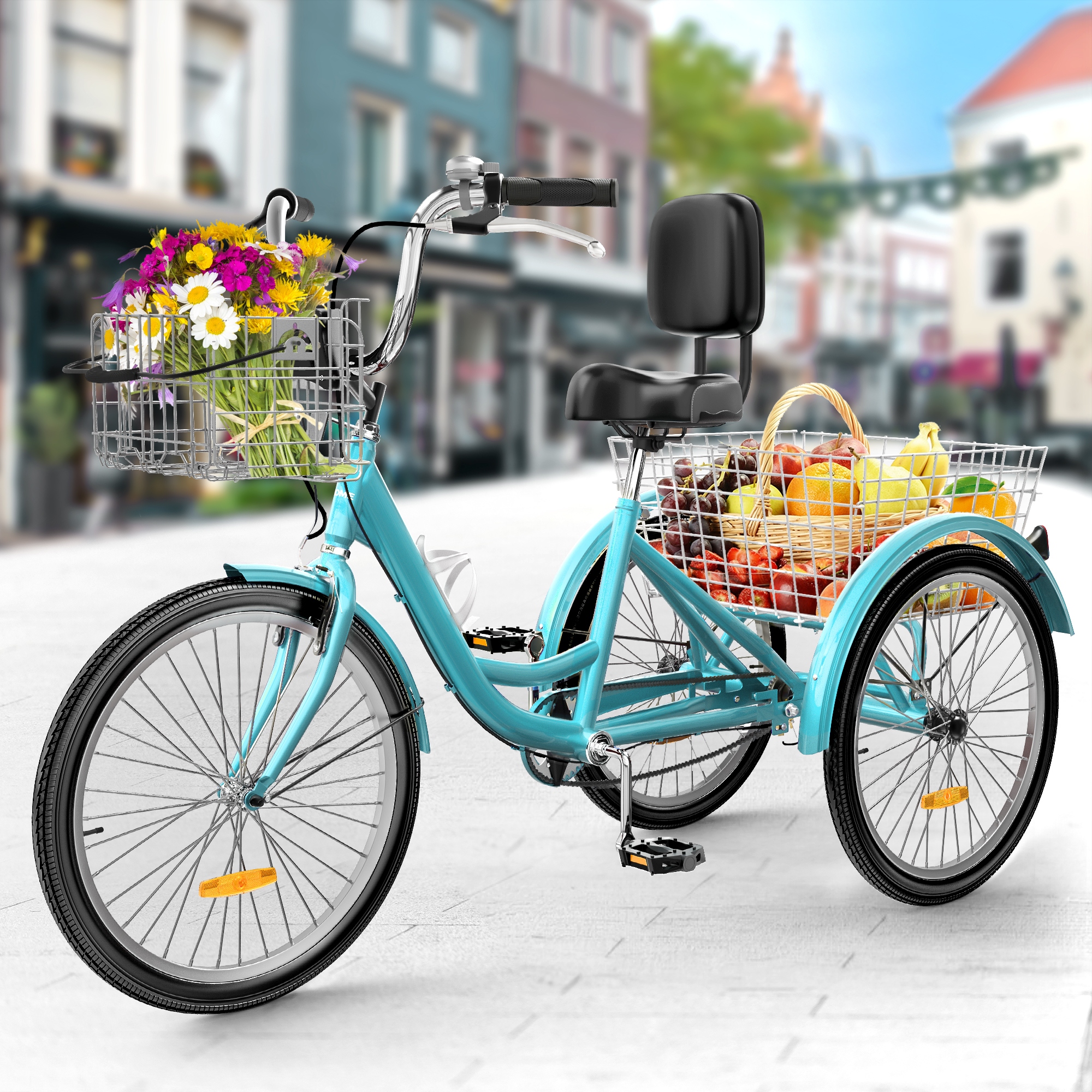 24 26 7 Speed Beach Cruiser Bike Adult Womens Bicycle with Adjustable Seat Bed Bath Beyond 40817679