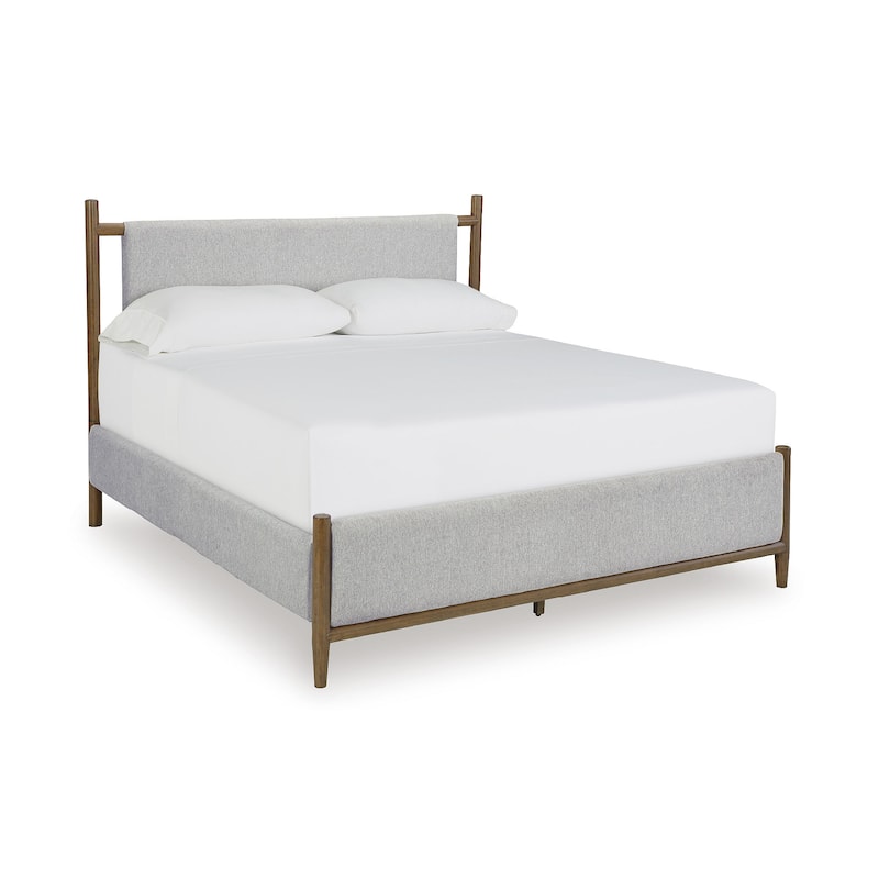 Signature Design by Ashley Lyncott Gray/Brown Upholstered Panel Bed