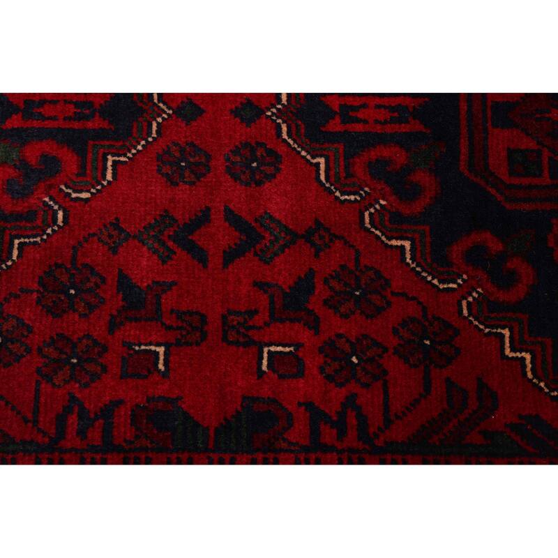 ECARPETGALLERY Hand-knotted Finest Khal Mohammadi Red Wool Rug - 2'9 x 10'0