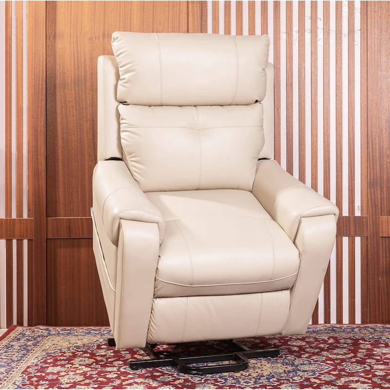Beige Power Recliner Sofa Lift Recliners w/Side Pocket & USB Port,Beige