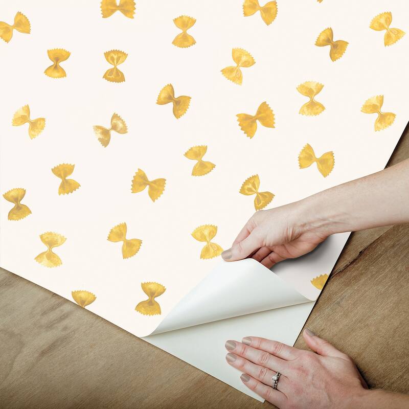 Rachel Antonoff White Pasta Peel Stick Wallpaper