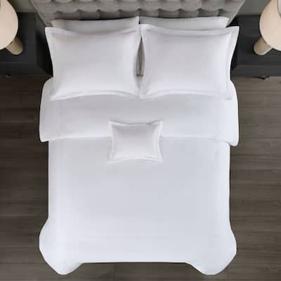 Madison Park Signature 500 Thread Count Luxury Collection 100% Cotton Sateen Embroidered Duvet Cover Set