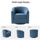 preview thumbnail 24 of 106, Cuenca Modern Living Room Wooden Upholstered 360° Swivel Barrel Chair with Metal Base and Wide Backrest