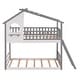 preview thumbnail 15 of 14, Gray Twin over Twin Solid Wood Bunk Bed with Roof and Ladder
