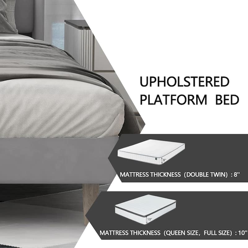 Alazyhome Upholstered Platform Bed Frame