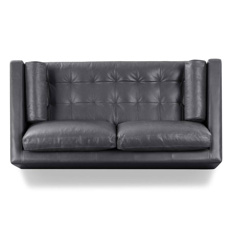 Poly & Bark Napa 72" Apartment Sofa - Full Grain Genuine Italian Leather