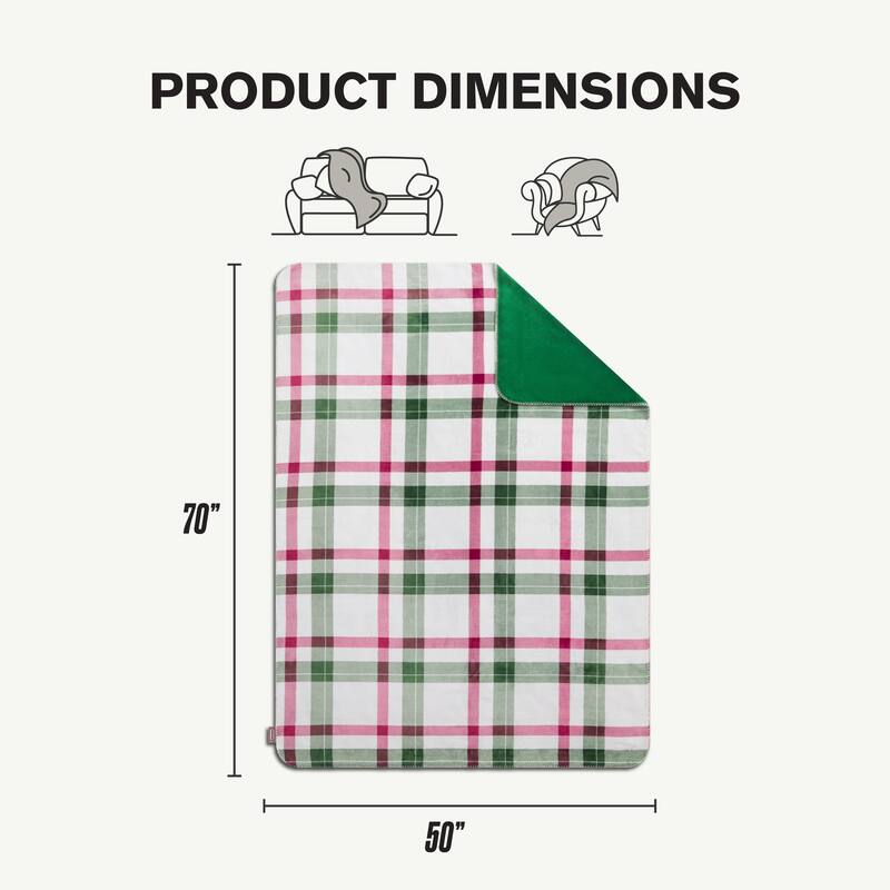 Hunter Reversible Plaid Plush Throw Blankets