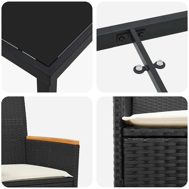 vidaXL Garden Dining Set Poly Rattan