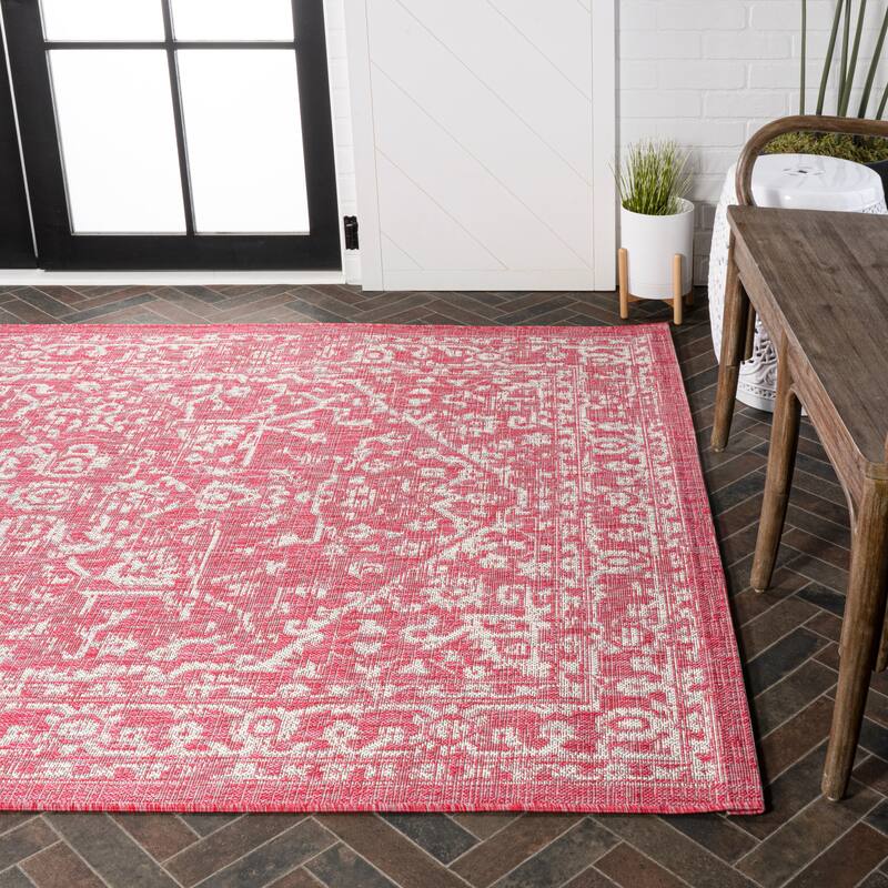 JONATHAN Y Medallion Textured Weave Indoor/Outdoor Area Rug