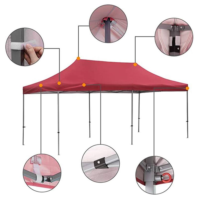 Zenova 10x20 ft Pop up Canopy Tent, Party Tent Heavy Duty Instant Shelters - 10*20