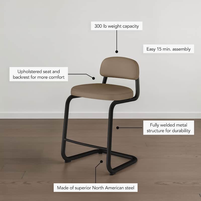 Amisco Flynn 26 in. Counter Stool with Metal Base