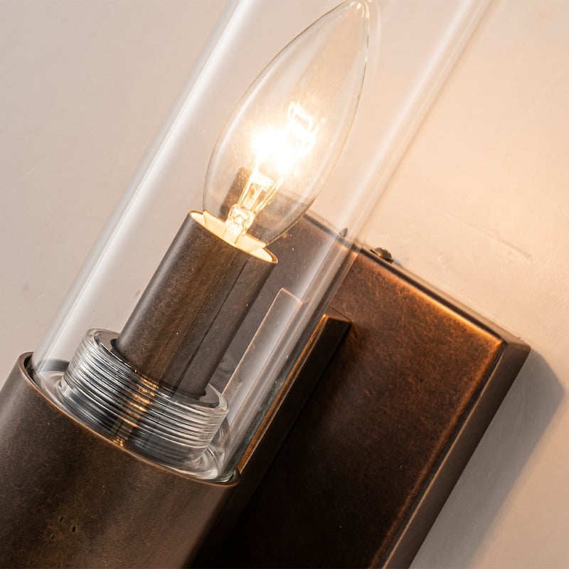 Crafthome 23'' Tall Antique Bronze 2-Light Modern Vanity Light Over Mirror Unique/Statement Double Wall Sconce - W5"