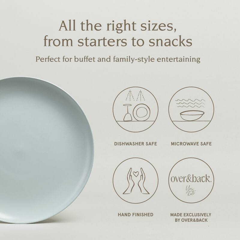 over&back Coupe Semi-Matte Stoneware 13" Round Serving Platter