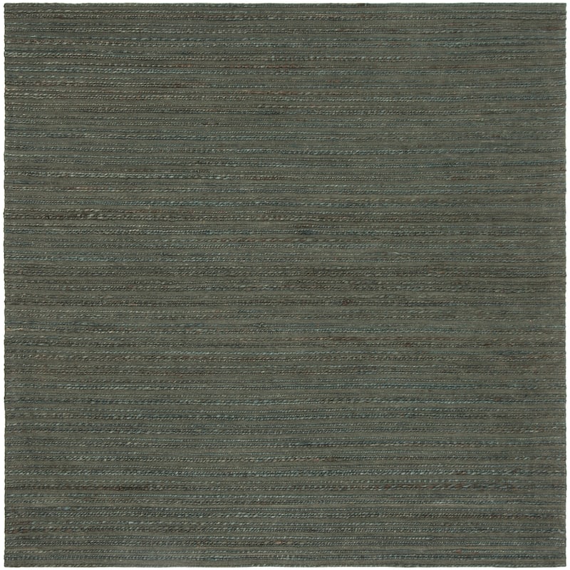 SAFAVIEH Handmade Cape Cod Zulfiye Coastal Jute Rug - 6' Square - Dark Green