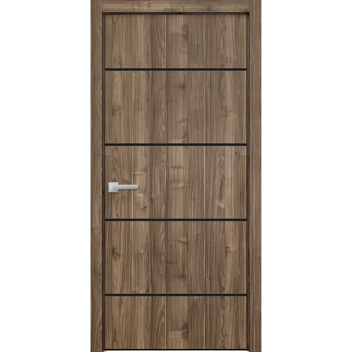 Solid French Door 18 x 80 Planum 0015 Walnut with| Bathroom