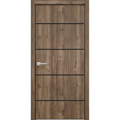 Solid French Door 18 x 80 Planum 0015 Walnut with| Bathroom