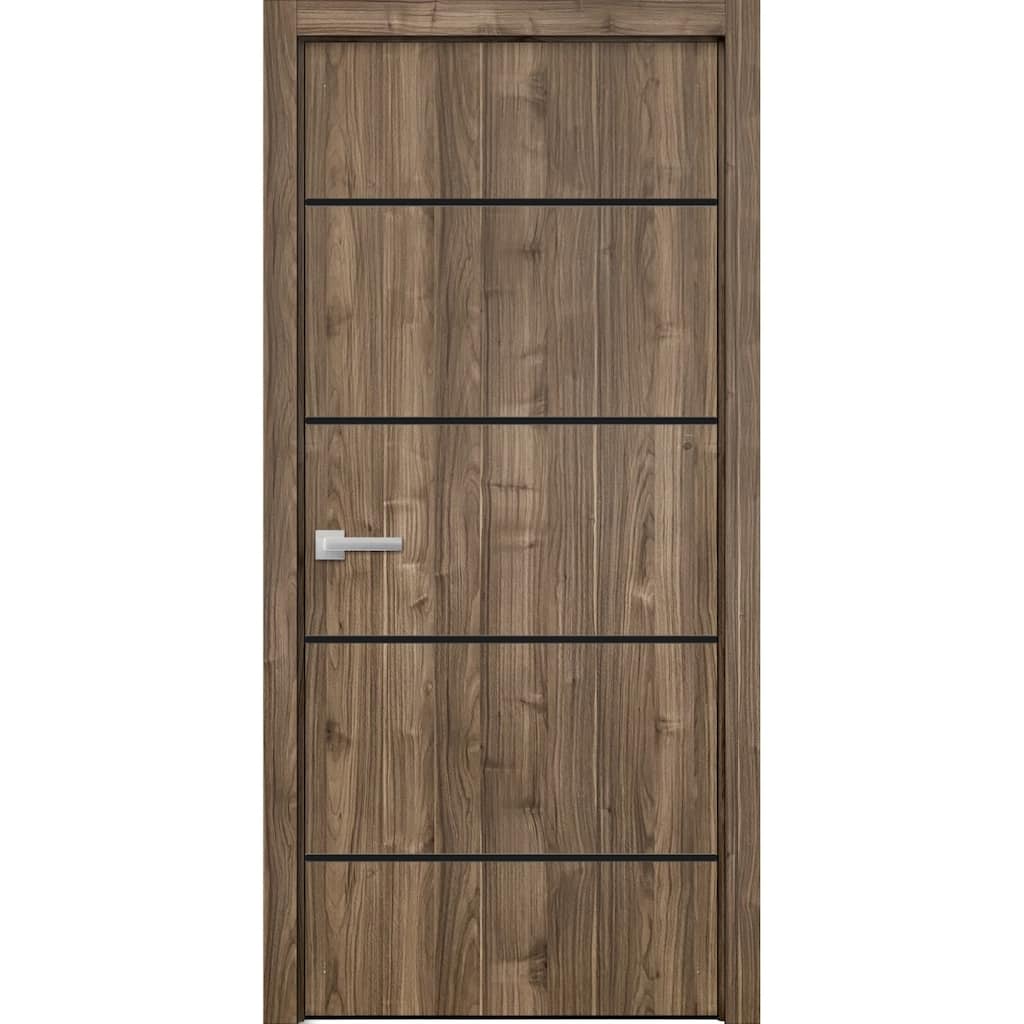Solid French Door 18 x 80 Planum 0015 Walnut with| Bathroom