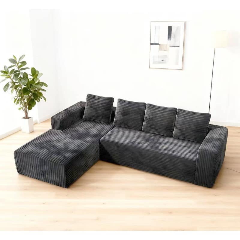 Cloud Sectional Sofa with Right-Facing L-Shape Chaise, Modern Modular Couch with Deep Seat, No Assembly Required