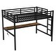 preview thumbnail 10 of 10, Black Full XL Size Loft Bed Kids Bed with Power Outlet and LED Lighted