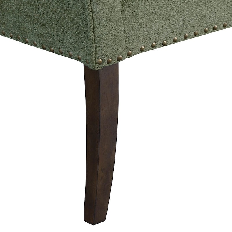 Madison Park Welburn 49.5" Upholstered Bench with Back & Wood Legs