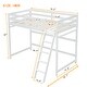 preview thumbnail 13 of 16, Modern Twin Size Pine Wood Loft Bed Frame with Built-in inclined Ladder, High Guardrails, No Need Spring Box