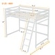 preview thumbnail 8 of 20, Twin Size Pine Wood High Loft Bed with inclined Ladder and Guardrails for Bedroom
