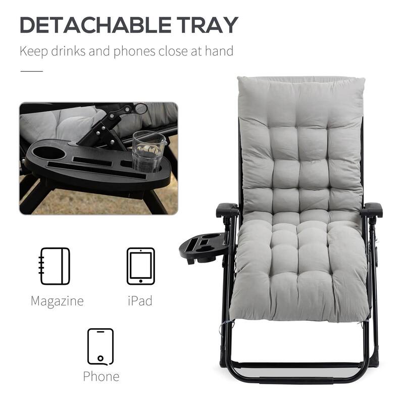 Zero Gravity Chair,Folding Recliner Chair with Cup Holder Cushion