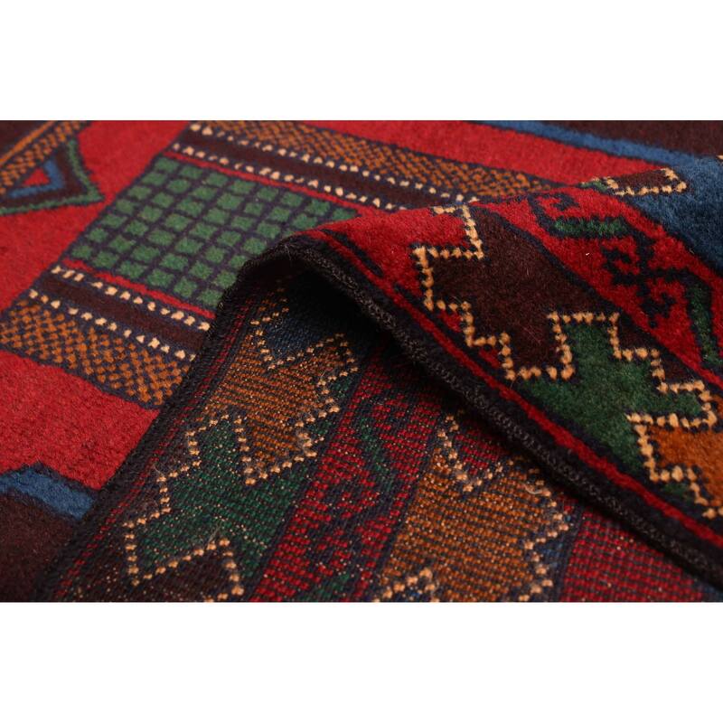 ECARPETGALLERY Hand-knotted Teimani Red Wool Rug - 3'8 x 6'4